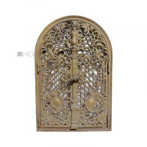 Kachelofen Tür antik Ofentür Kamin Heizung Gusseisen alt 64 cm