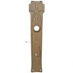 Langschild Jugendstil neogotik alt Guss Türdrücker 17.5mm 80