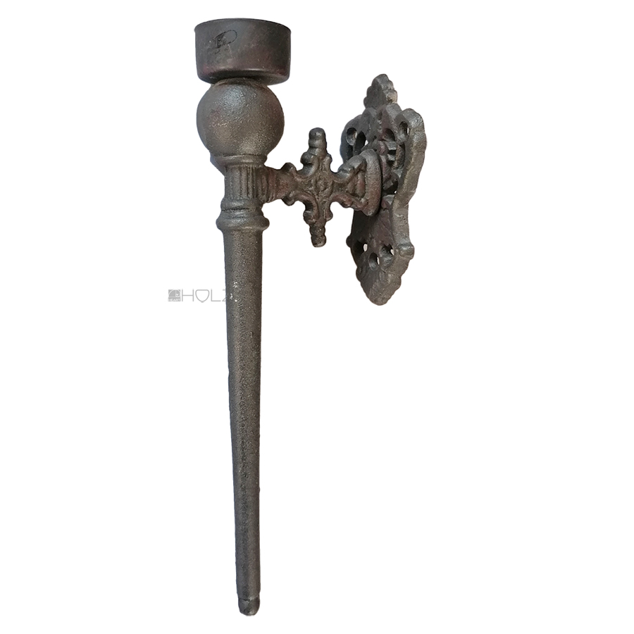 Wandfackel antik Kerzenleuchter Wand Gusseisen 25.5cm