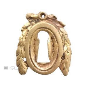 Antik Möbel Schlüsselschild Rosette Bronze feuervergoldet alt 46 mm