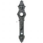 Langschild antik Eisen Mädchen alt Türdrücker 19.2mm 78