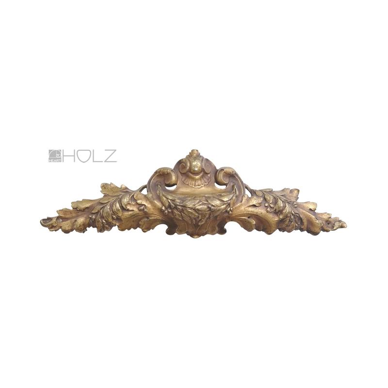 Supraporte antik Möbelbeschlag antik Bronze Beschlag feuervergoldet Lorbeer 37cm