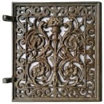 Ofentür antik Eisen alt Eisen Drachen Kamintür links 21x23cm