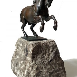 Bronze Pferd Figur Skulptur steigender Hengst 25 x 20 x 11cm