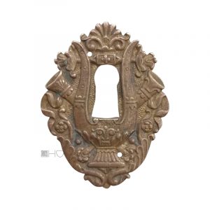 Möbel Schlüsselrosette antik Schlüsselblende Bronze Schlüsselschild 68mm