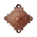 Türdrücker Rosette antik Blende alt Türklinke Messing verkupfert 37mm
