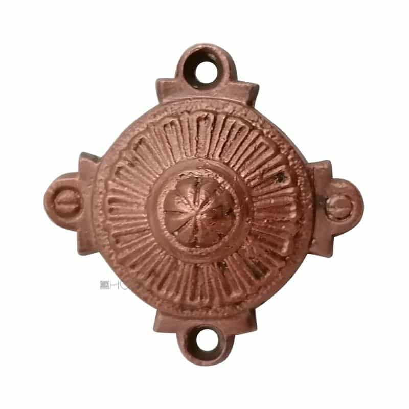 Türdrücker Rosette antik Blende alt Türklinke Messing verkupfert 37mm