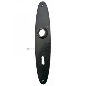 Langschild Bakelit alt 1930er schwarz Kunststoff oval 47x234-20.7x72