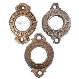 Fensterolive antik Rosette Zierrosette alt Messing Perlen Strahlen