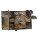 Tür Kastenschloss antik Biedermeier alt Messing Knebeldrücker links 62/52