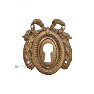 Schlüsselschild antik Möbel Schlüssel Rosette klassizistisch Schleife antik 48 mm