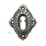 Schlüsselrosette antik Gusseisen alt Perle Schlüsselschild