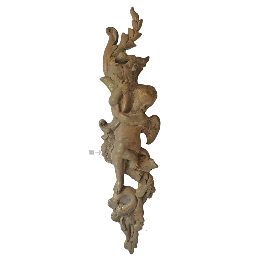 Mobili in bronzo antico con putte angelo vecchio 31 cm