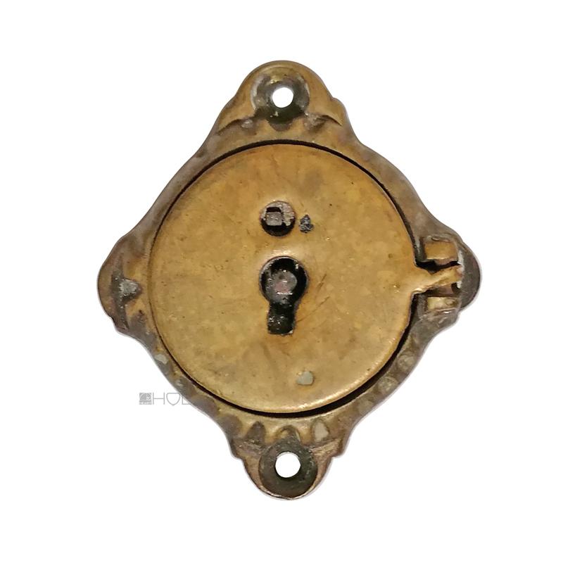 Schlüsselschild Tresor antik Metallschrank alt Messing 57mm