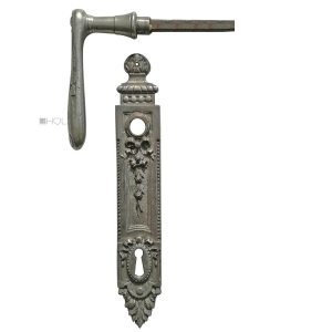 Halbe Tür Drückergarnitur Jugendstil klassizistisch vernickelt alt 10er Vk 126