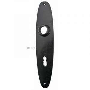 Langschild Bakelit alt 1930er schwarz Kunststoff oval 47x220-20x72