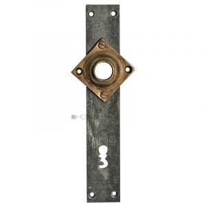 Langschild Tür Jugendstil Avantgarde alt Einstemm Türdrücker 30x178-15.6x72