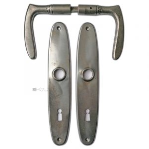 Drückergarnitur 1920er Eisen oval Türdrücker 72mm 8er Vk