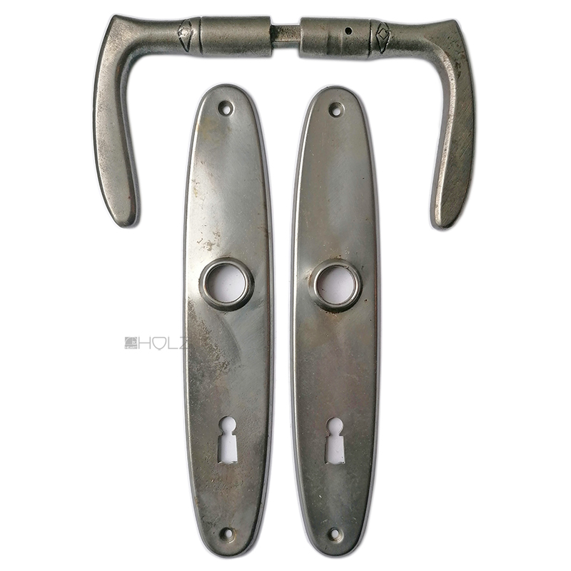 Drückergarnitur 1920er Eisen oval Türdrücker 72mm 8er Vk