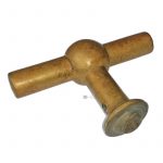 Schwere Kreuzolive antik Bronze Kugel alt Biedermeier Türgriff 104mm