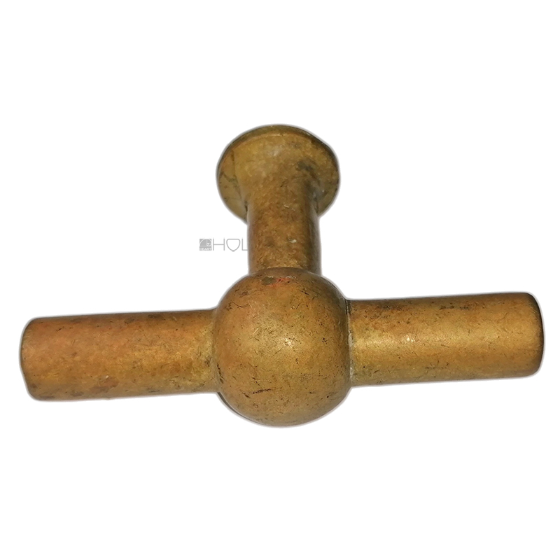Schwere Kreuzolive antik Bronze Kugel alt Biedermeier Türgriff 104mm