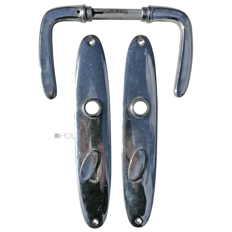 Drückergarnitur 1920er vernickelt oval alt 68mm 9er Vk