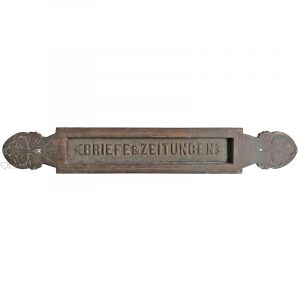 Briefklappe alt Zeitungsklappe Briefschlitz Briefeinwurf Jugendstil groß 35cm