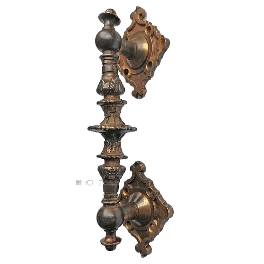 Klaviergriff antik alt prächtiger Griff Stoßgriff Tür 17.5cm Höhe : ca. 17 cm Breite Grundplatte : ca. 8 cm