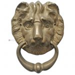 Türklopfer Löwe Klopfring Messing alt 15cm