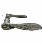 Prächtige Tür Drückergarnitur Jugendstil klassizistisch vernickelt alt 10/9er Vk 126