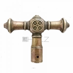 Fensterolive Dresdner Blume antik Fenstergriff alt Messing ohne Rosette