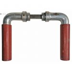 Türdrücker Bauhaus Alu alt Mid 1930er Türklinken rot 17.8mm 8er Vk