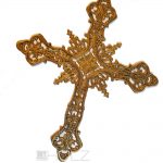 Wandkreuz Kreuz Messing reich ornamentiert Jugendstil