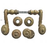Prächtige Posthorn Türdrückergarnitur antik Türgriffe 8er Vk