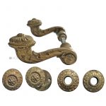 Prächtige Posthorn Türdrückergarnitur antik Türgriffe 8er Vk