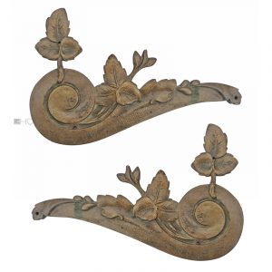 Bronze Möbelbeschläge antik Volute Blattwerk alt 17cm