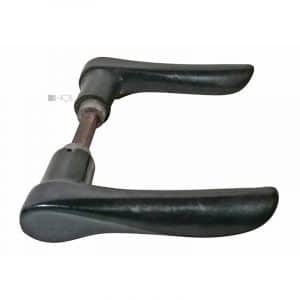 Türdrücker Kunststoff alt Mid Century schwarz 16.6mm 8er Vk