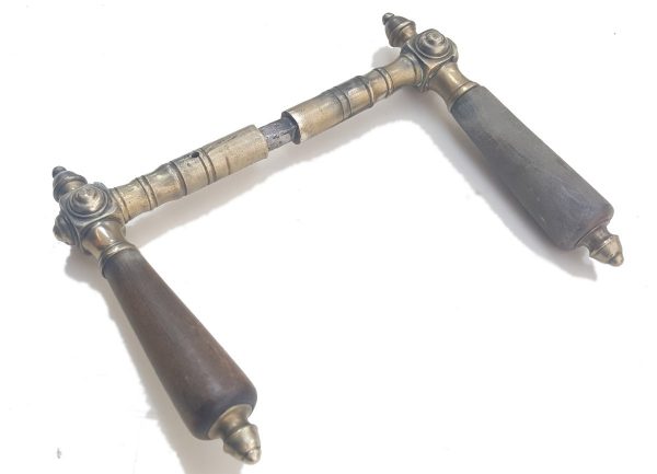 Türklinken antik Türdrückerpaar alt Messing Horn Türgriffe 14.3 mm