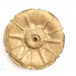 Bronze Raffhalter Rosette antik feuervergoldet Seerose alt 10cm