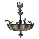 Decke Kernzenleuchter Gehänge Bronze antik alt 14870gr. 56cm
