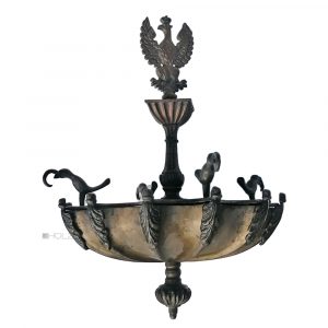 Decke Kernzenleuchter Gehänge Bronze antik alt 14870gr. 56cm