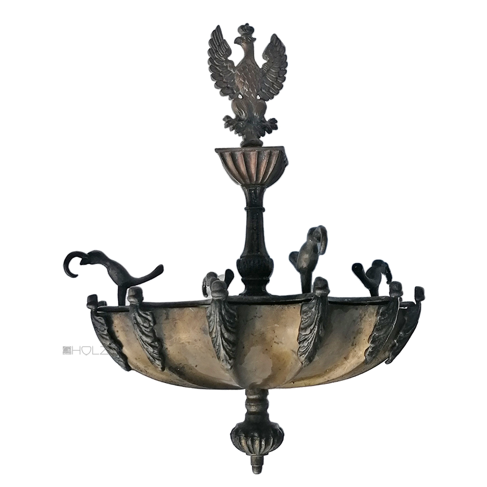 Decke Kernzenleuchter Gehänge Bronze antik alt 14870gr. 56cm