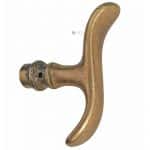 Fensterolive Jugendstil Welle alt antik Fenstergriff 82mm