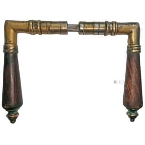 Türdrücker antik Gründerzeit alt eckig Ebenholz 16.2mm 8er Vk