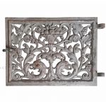 Ofenklappe antik Lüftungsklappe alt Eisenguss Drachen 28x21cm