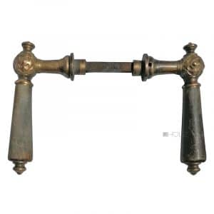 Türdrücker antik Messing Horn Blüte Türklinken alt 14.7mm 9er Vk