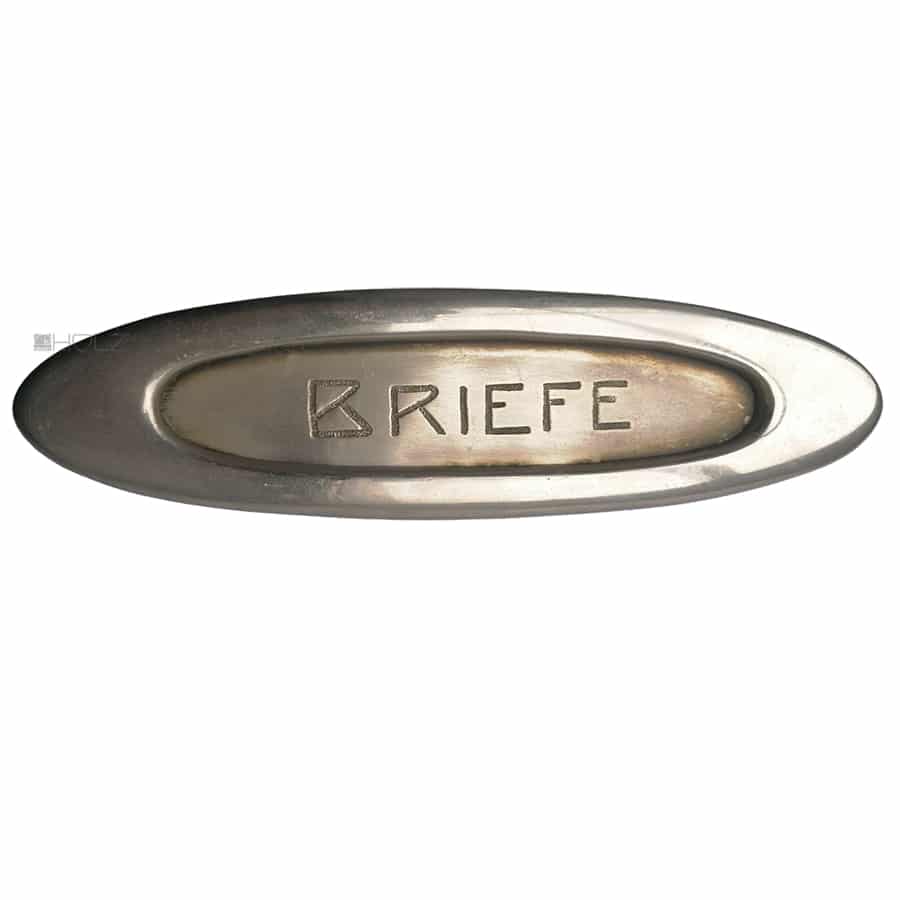 Briefklappe Jugendstil Avantgarde alt vernickelt Briefschlitz oval 25cm