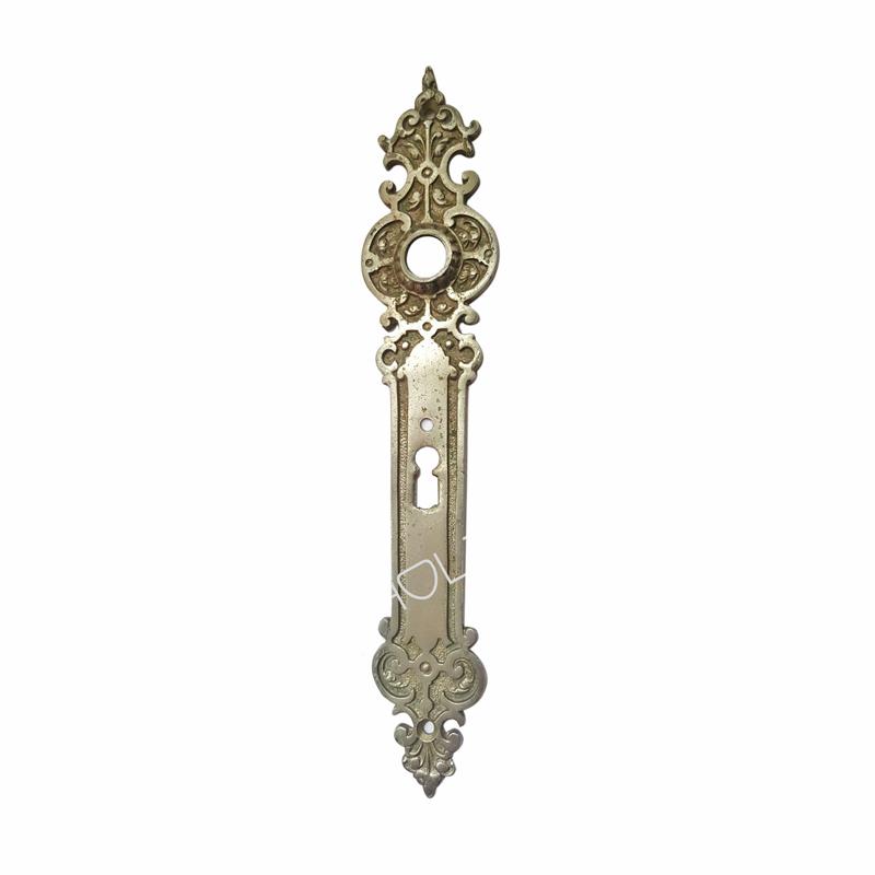 Antik Langschild für Türdrücker Türklinke silber Messing 16.3 mm 78 Antik Langschild für Türdrücker Türklinke silber Messing 16.3 mm 78