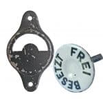 Tür Rosette frei besetzt WC Toilette Schild 1920er Stahl