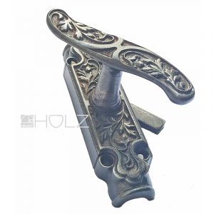 Basküle Jugendstil Griff floral alt Fenstergetriebe Einreiber links